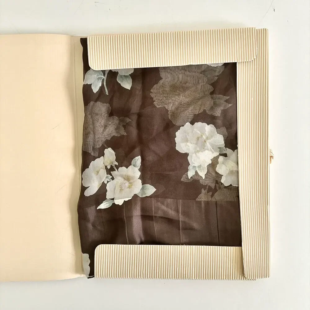 VINTAGE GIORGIO ARMANI FLORAL SCARF SHEER SILK IN GIFT BOX
